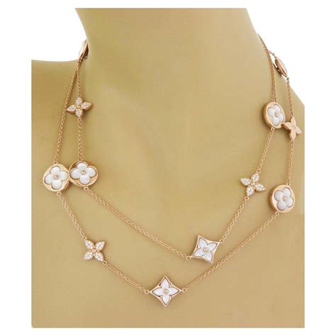 louis vuitton flower necklace|louis vuitton necklace with diamond.